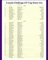 Entry List - Canada GT Mosport Trans-Am 1999