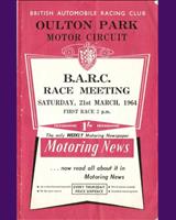 Programme Cover - BARC Oulton Park - Grand Touring +1600 cc 1964