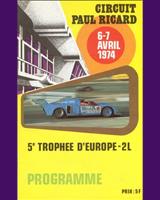 Programme Cover - European 2-Litre Championship Paul Ricard 1974