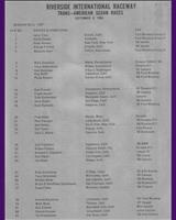 Entry List - Riverside 250 Miles Trans-Am 1968