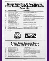 Entry List - Road America 2 Hours 1992