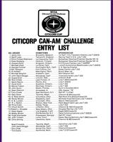 Entry List - Can-Am Road Atlanta 1979