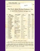 Entry List - South African 6 Hours 1957