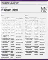 Entry List - Interserie Siegerland 1991