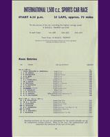 Entry List - Silverstone International - Sports Cars under 1500 cc 1960