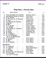Entry List - NSCC Silverstone [Formula Libre] 1962