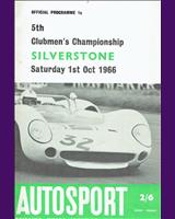 Programme Cover - 8 Clubs Silverstone [GT+1.6] 1966