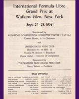 Programme Cover - Formula Libre Watkins Glen 1958