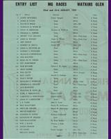 Entry List - MGCC Watkins Glen [MG] 1959