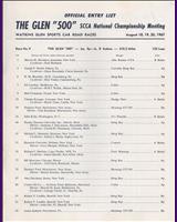 Entry List - 500 miles Watkins Glen 1967