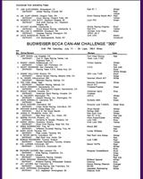 Entry List - Can-Am Watkins Glen 1981