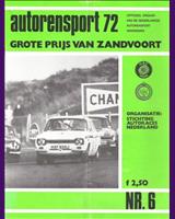 Programme Cover - European GT Championship Zandvoort 1972